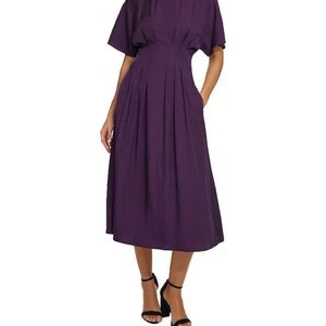 Kensie
Short Sleeve Smocked Waist A-Line Midi Dress - Eggplant